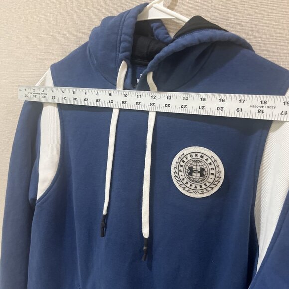 Under Armour Hooded Sweatshirt Blue White Large - Picture 5 of 8